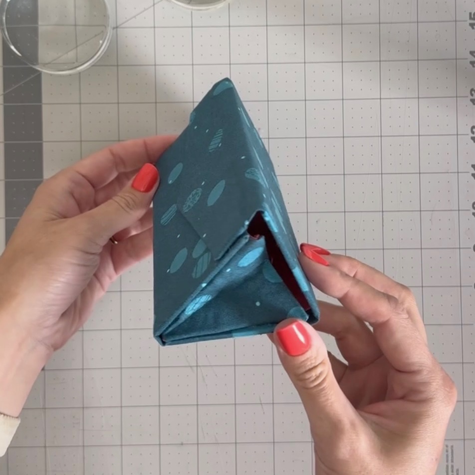 Building the triangular sides of the sunglasses case
