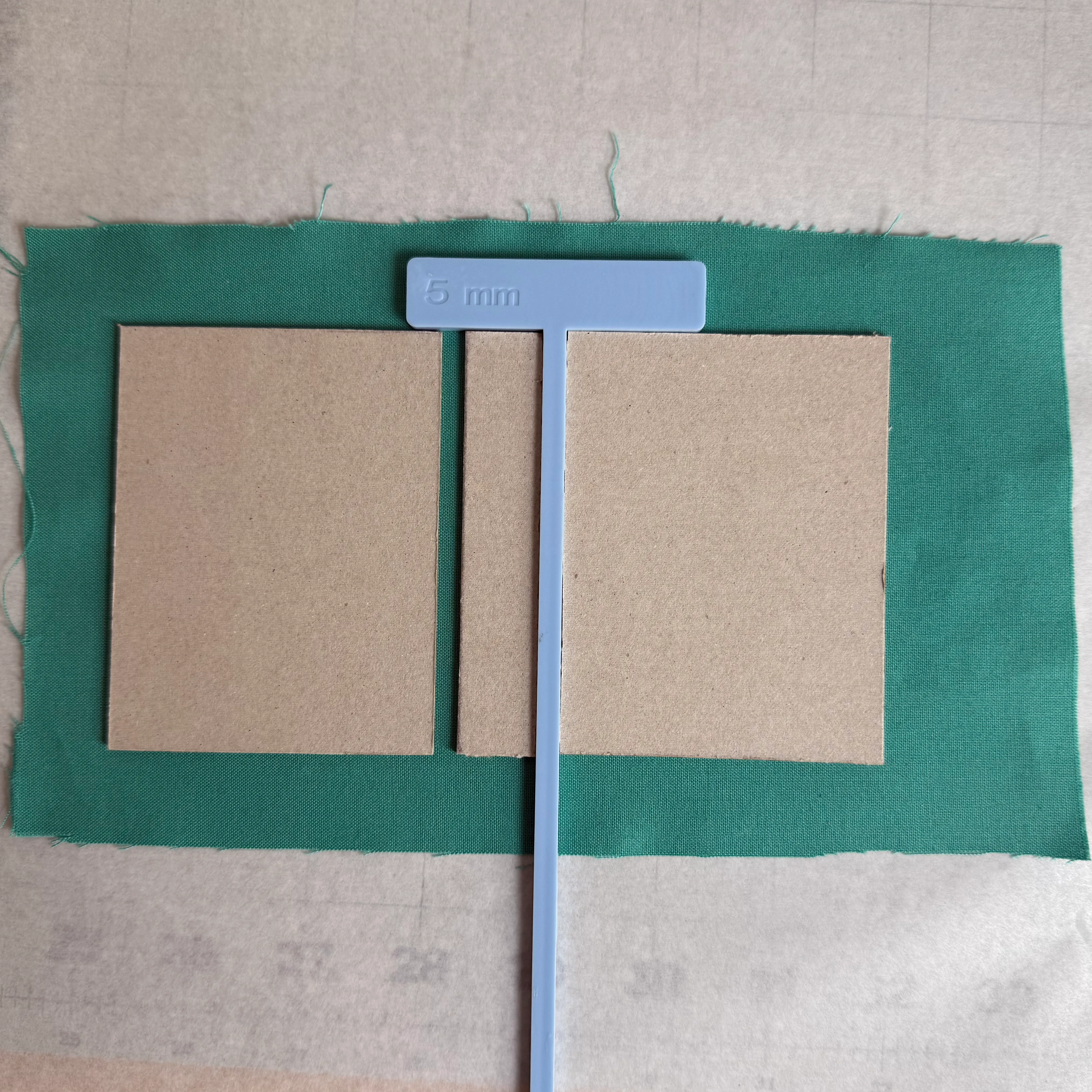 All chipboard pieces attached to the exterior fabric