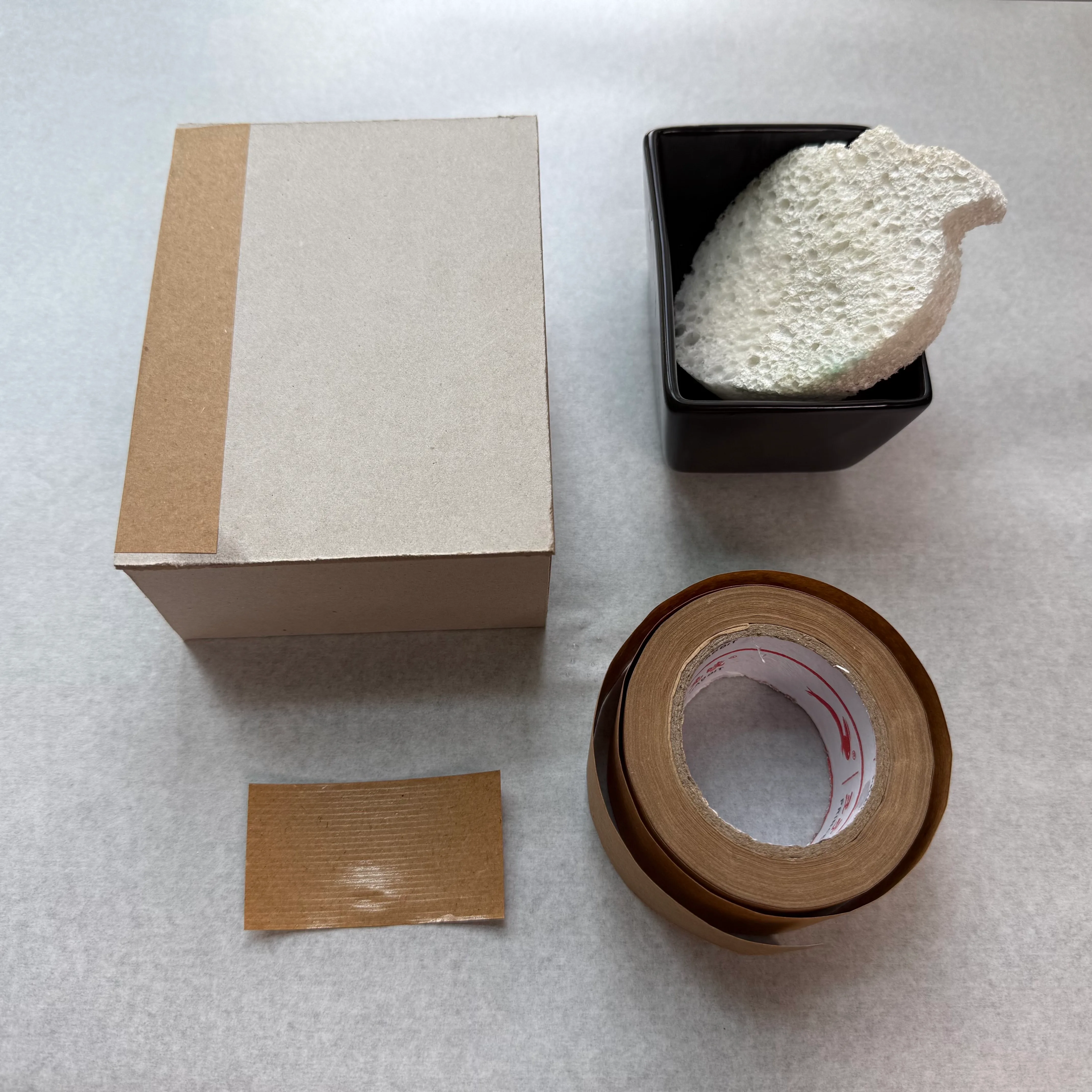 Water-activated tape cut to length