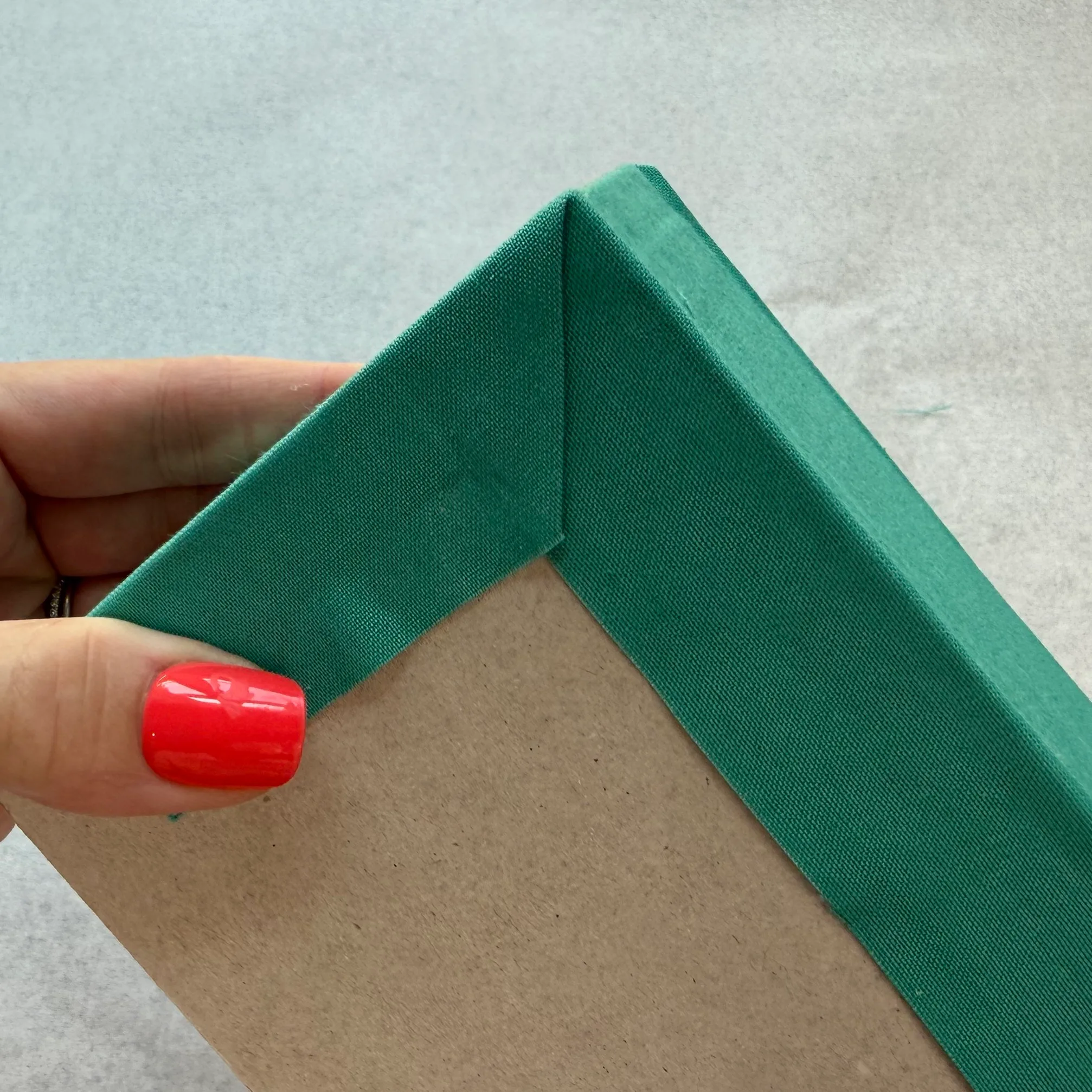 Finished bottom corner with a clean seam