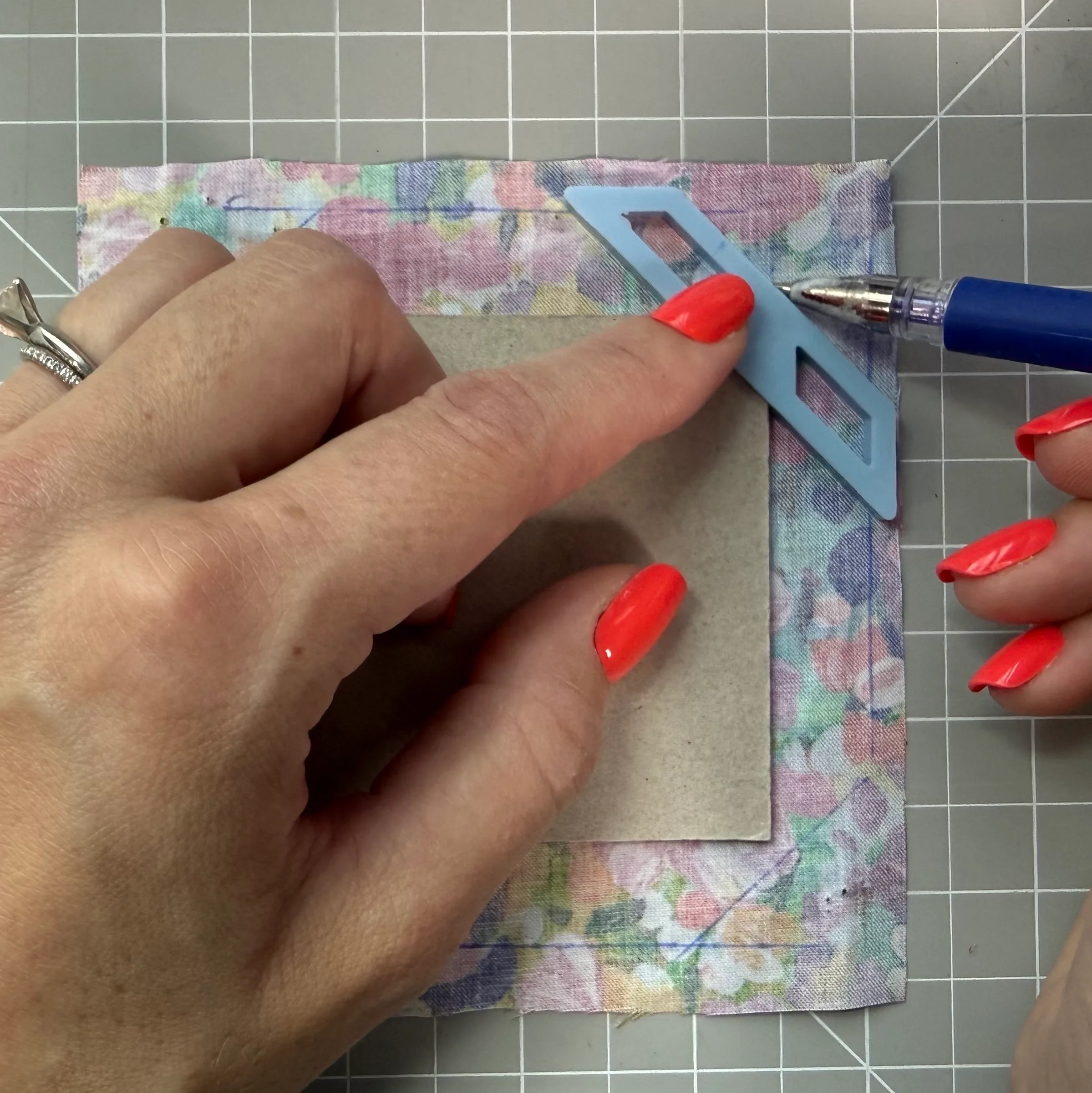 Marking the fabric at a panel corner