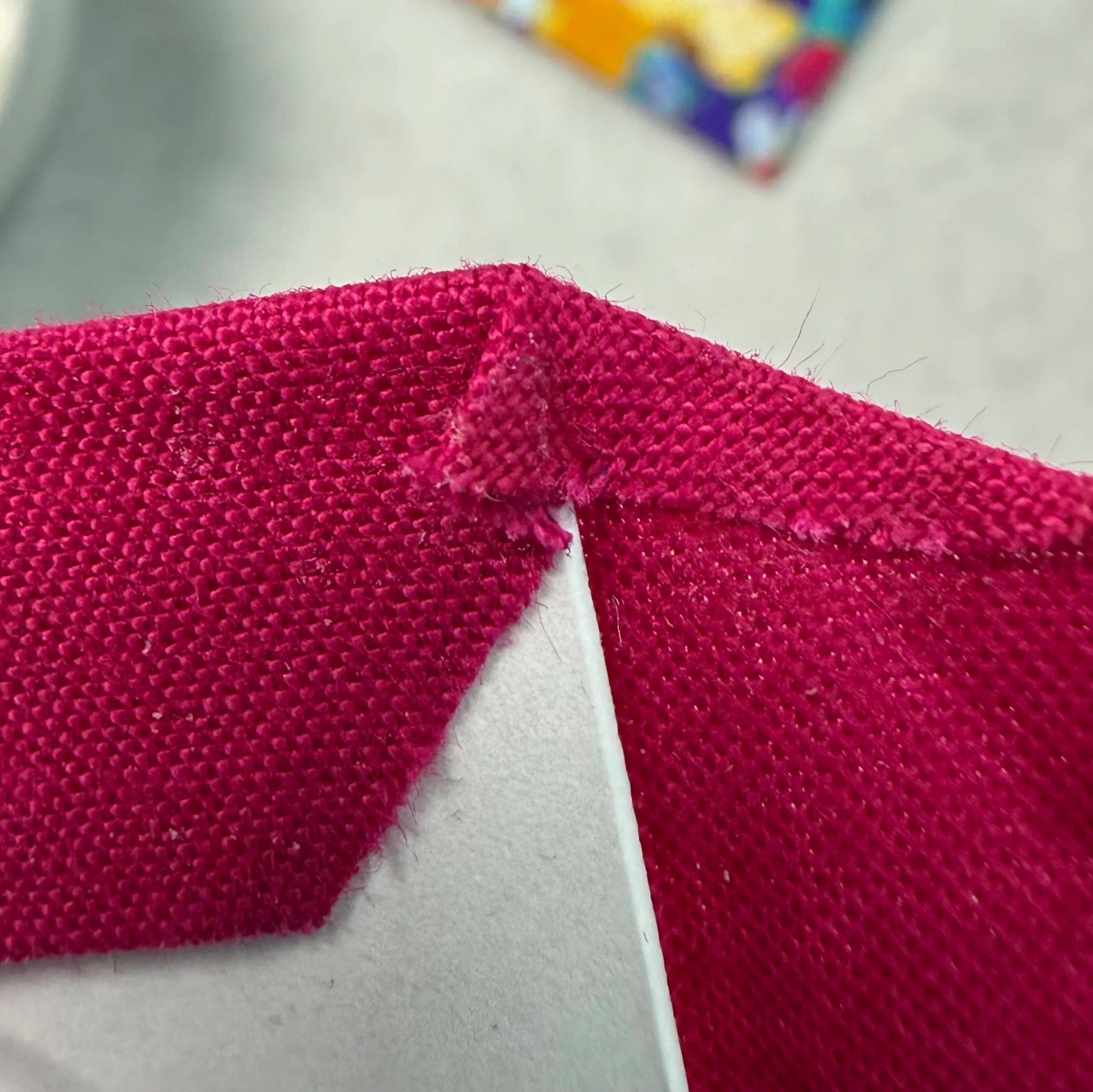 Tucking fabric at a cardstock corner