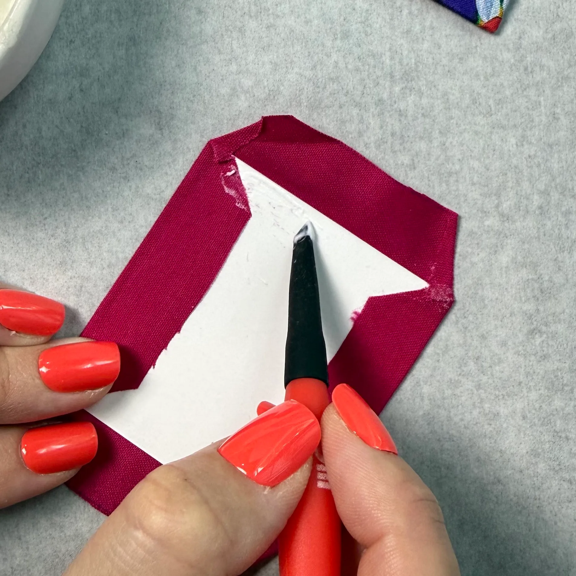 Finishing the remaining cardstock corners